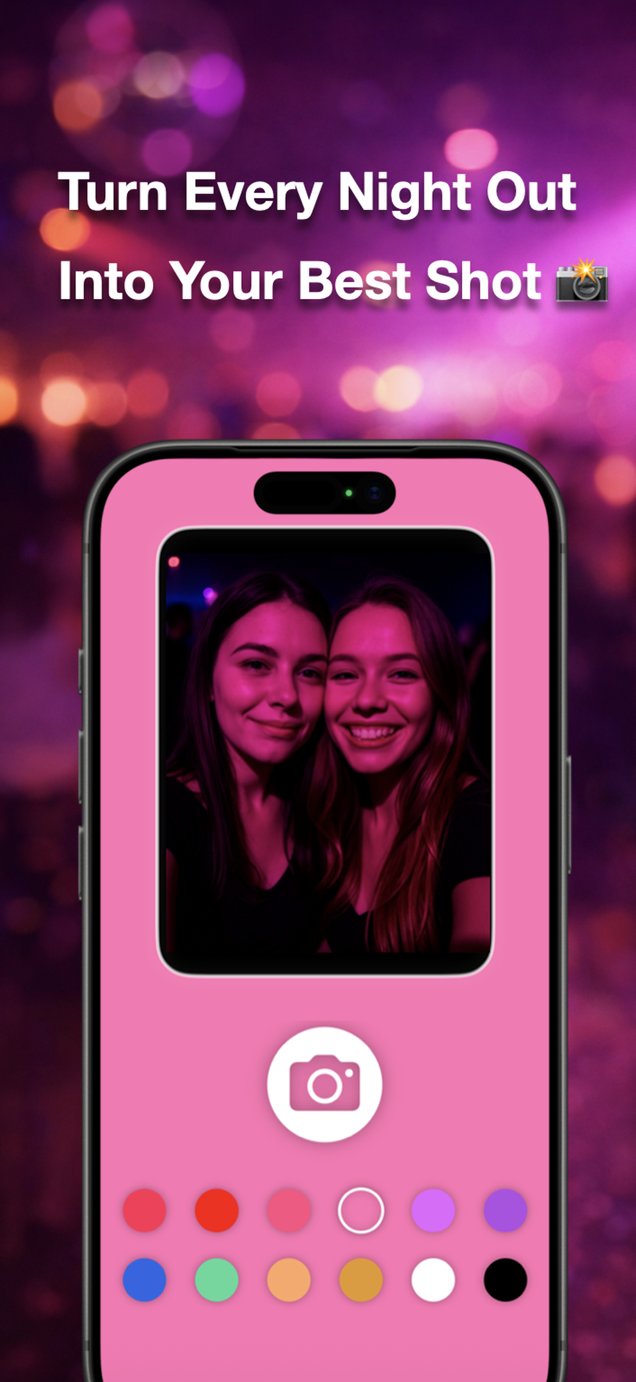 AuraCam beauty selfie screenshot 2 — screen-lit glow effect